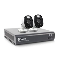 Swann 1080p HD 4 Channel 1TB Hard Drive DVR Security System with 2 x 1080p PIR Outdoor Warning Light Security Cameras (PRO-1080MSFB)