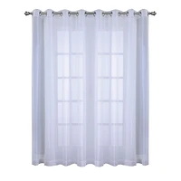 Cote, panneau de rideau faux lin diaphane à grande largeur à oeillets 112" x 84", blanc