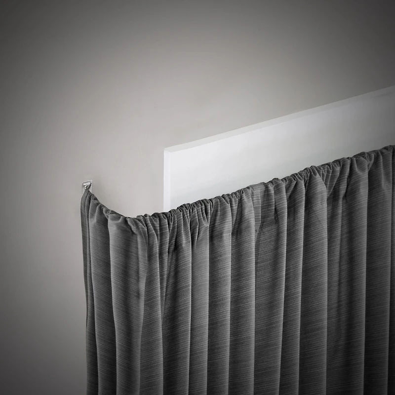 Tringle à rideaux premium Eclipse Fast Fit à installation facile avec maintien renforcé et occultation complète, 28 à 48 po (71,12 à 121,92 cm), blanc