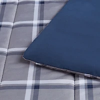 Mainstays Plaid Grey Comforter, Double/Queen