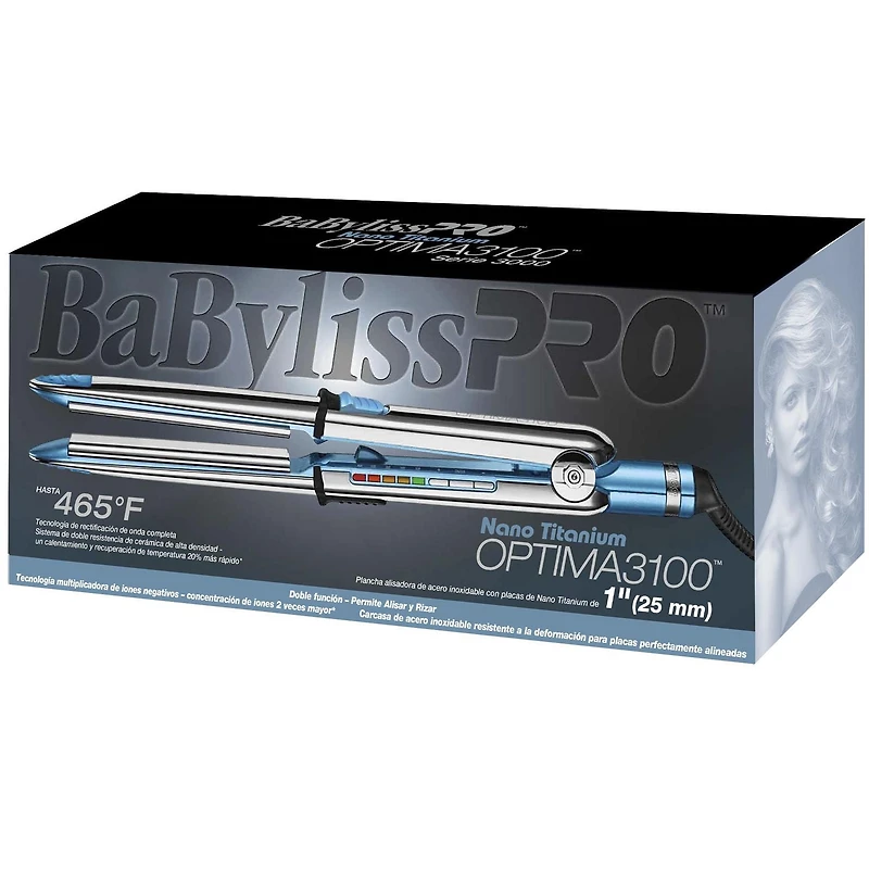 BaByliss Pro Optima 3100 Stainless Steel 1 inch Professional Flat Iron