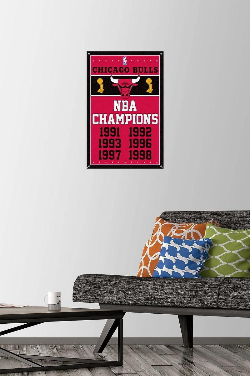 NBA Chicago Bulls - Champions 13 Wall Poster with Push Pins, 14.725" x 22.375"