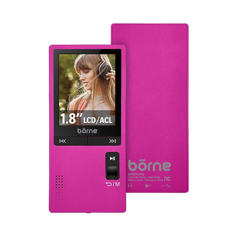 Borne 8GB Video MP3 Player - Pink