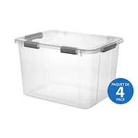 Sterilite 76 L HingeLID Storage Box, Gray - 4 Pk, Sterilite
