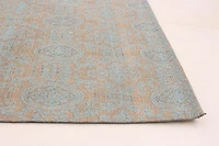 ECARPETGALLERY 4'9" x 6'9" Transitional Collage Handmade Area Rug for Living Room, Dining Room and Bedroom in Blue