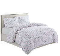 Marina Decoration Kids Girls Toddlers Cute Printed 600 Thread Count Soft Cotton Blend Percale Duvet Cover Fitted Sheet Ensemble Bedding Set, Cartoon Mermaid Pattern