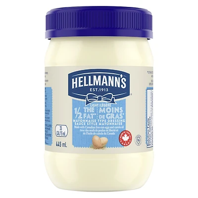 Hellmann’s Light Half Fat Mayonnaise‑Type Dressing with Canadian Free‑Run Eggs & Canola Oil,  445 mL