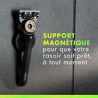 GilletteLabs with Exfoliating Bar Shaving Razor for Men, Black & Gold Edition, 1 Handle, 4 Blade Refills, 1 Magnetic Shower Hanger, 1CT