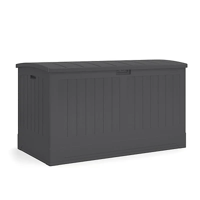 Suncast 200-gal Extra Large Resin Deck Box, Outdoor Storage for Patio, Deck, or Backyard – Peppercorn