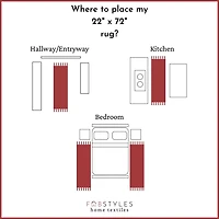 Tapis tissé à plat en coton à chevrons Fabstyles pour salon, couloir, patio