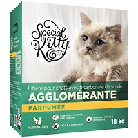 Litière pour chats avec bicarbonate de soude agglomérante parfumée Special Kitty 18 kg