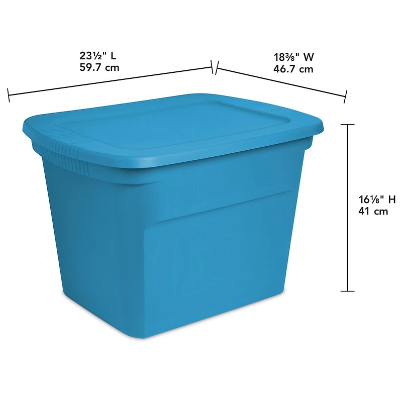 Sterilite 68L Tote - Aqua, 68L, Blue