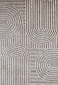 Rug Branch Hogar Abstract Indoor Outdoor Area Rug, Grey Cream, Modern - Living Room, Bedroom, Dining Room, and Kitchen