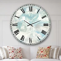 Designart 'Pale Blue Shade III' Coastal wall clock