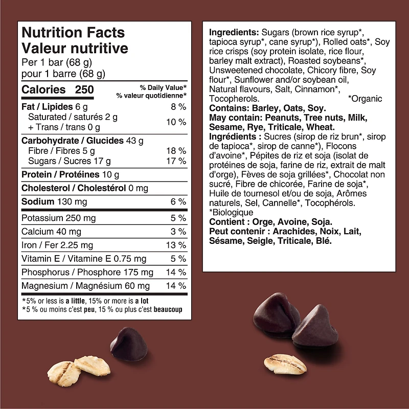 CLIF BAR Energy Bars, Chocolate Brownie, Granola Bar, High in Protein, Contains 70% Organic Ingredients, (Pack of 5), 340 g