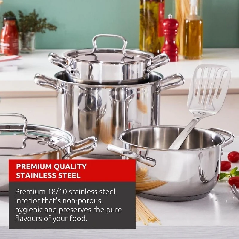 Lagostina Sfizioza Stainless Steel 13 piece Cookware Set, Induction Safe