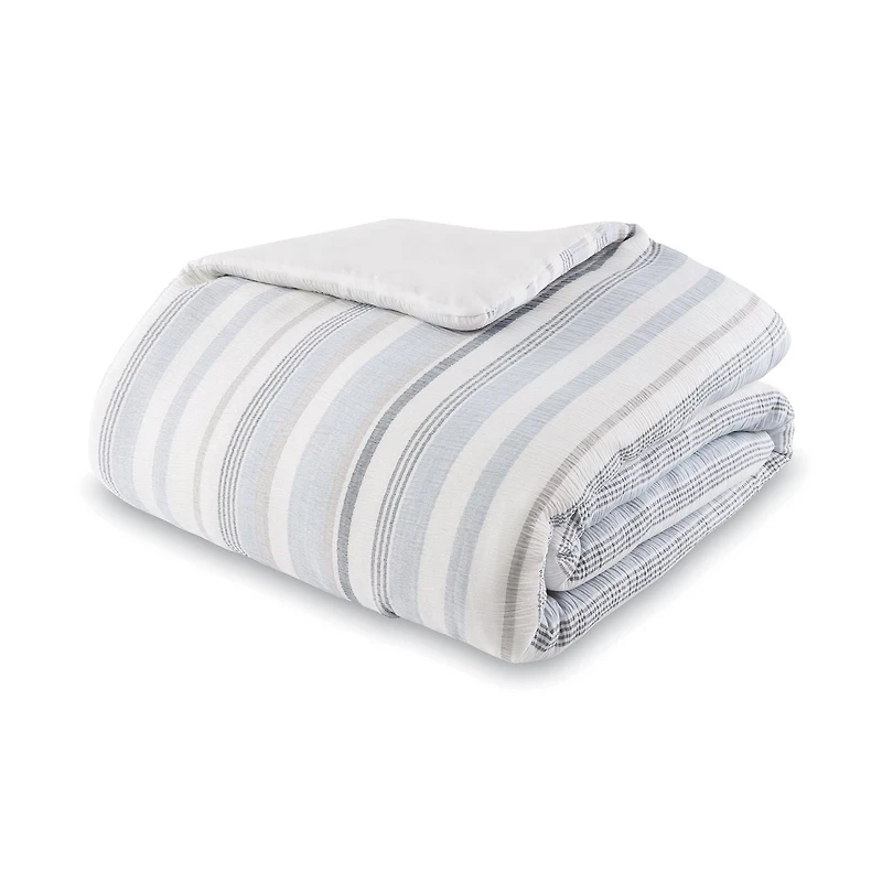 Mainstays 5-Piece Yarn Dyed Stripe Comforter Set, Double/Queen, Includes storage bag