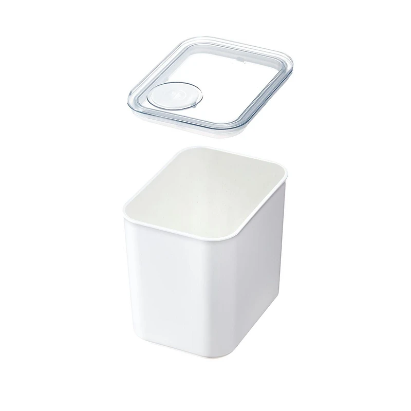 iDesign Recycled Plastic Medium Dry Goods Kitchen Canister with Airtight Lid – 1900mL, White