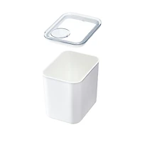 iDesign Recycled Plastic Medium Dry Goods Kitchen Canister with Airtight Lid – 1900mL, White