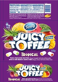 Sweety Toffees Cream Filled Tropical 25pk 340g, Toffees Cream Filled Tropical 25pk