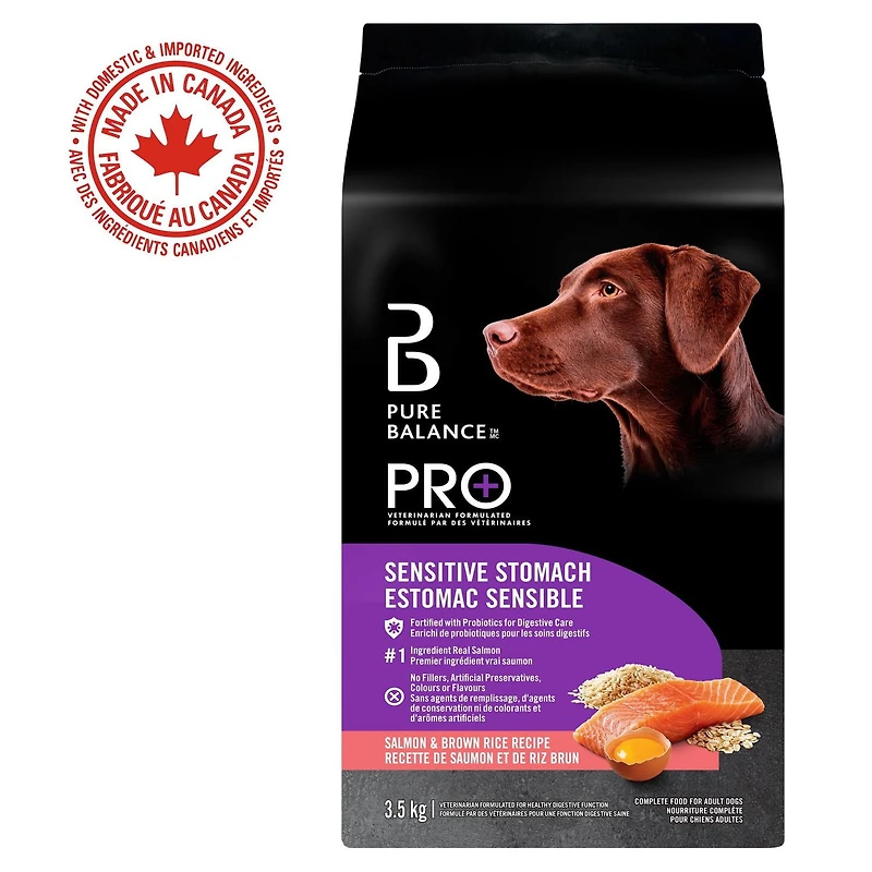 Pure Balance Pro+ Sensitive Stomach, Salmon & Brown Rice Recipe Dry Dog Food, 100 g, 3.5 kg, 7 kg