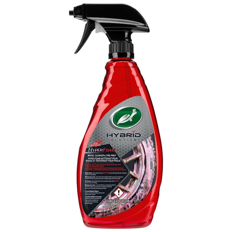 Turtle Wax Hybrid Solutions Nettoyant pour roues et pneus hyper mousse Nettoyant pour pneus