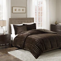 Home Essence York Faux Fur Comforter Set