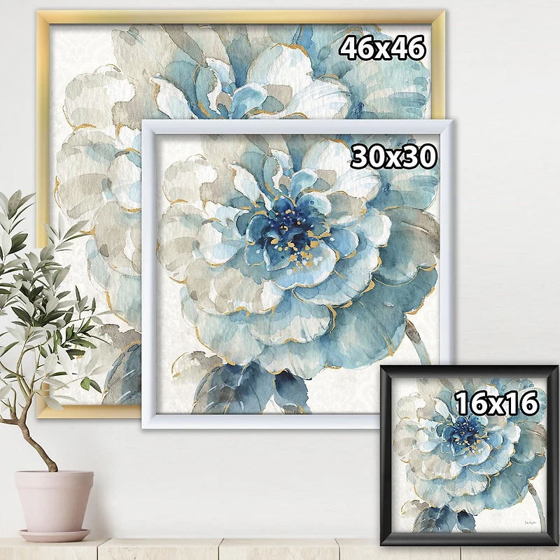 Designart Indigold Gold Country Flower Art mural encadré