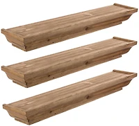 Kiera Grace Muskoka Fitz Wood Shelves - Oak Brown, 24", Set of 3