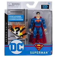 DC Comics, Figurine articulée SUPERMAN de 10 cm avec 3 accessoires mystère, Adventure 3
