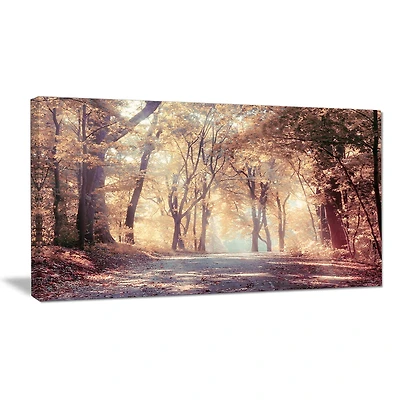 Design Art Golden Autumn Beautiful Forest Landscape Artwork Canvas Art Print