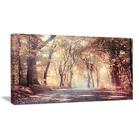Tableau oeuvre d'art imprimée sur toile Design Art Foret en or d'automne