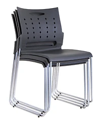 TygerClaw Mid Back Plastic Chair (4 Pack In One Order )