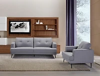 Topline Home Furnishings ensemble mobilier 2 pièces : sofa et fauteuil gris