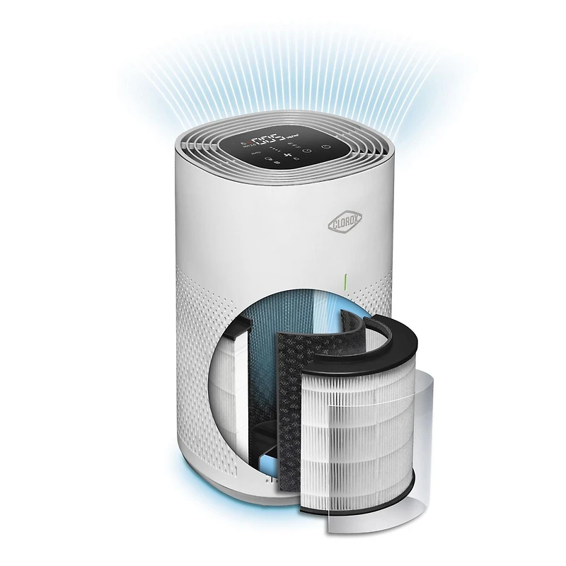Purificateur d’air Clorox avec filtre True HEPA pour une pièce moyenne 12030