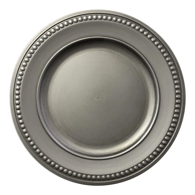 Holiday Time 13-Inch Distressed Charger Grey