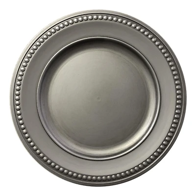 Holiday Time 13-Inch Distressed Charger Grey