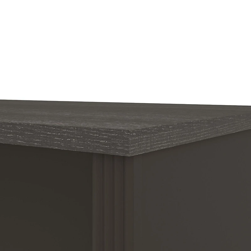 Bestar Prestige + 71W Narrow Desk Shell in bark grey & slate