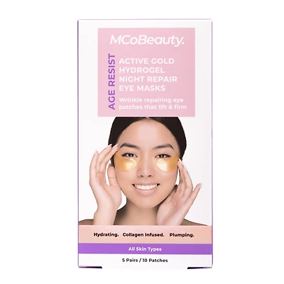 MCoBeauty - Age Resist - Active Gold Hydrogel Night Repair Eye Masks - 5 Pairs