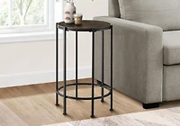 Monarch Specialties Accent Table, 2 Tier, End, Side Table, Nightstand, Bedroom, Narrow, Lamp, Storage Drawer, Brown Veneer, Antique White Veneer
