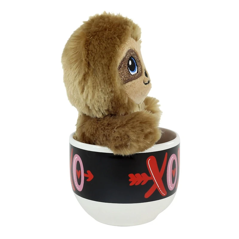 Way To Celebrate Valentine’s Day Plush Toy in Soup Mug, Sloth
