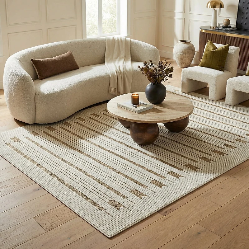 Rug Branch Maise Abstract Indoor Outdoor Area Rug, Beige Brown, Modern - Entryway, Hallway, Bathroom