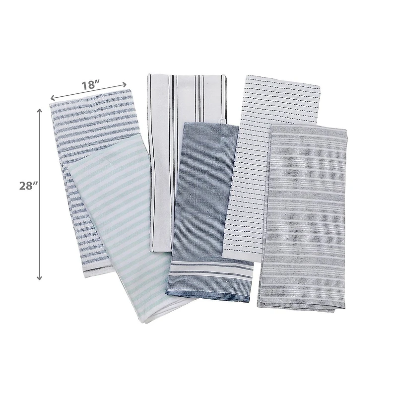 IH Casa Decor Terry Kitchen Towels Asstd - Set of 6