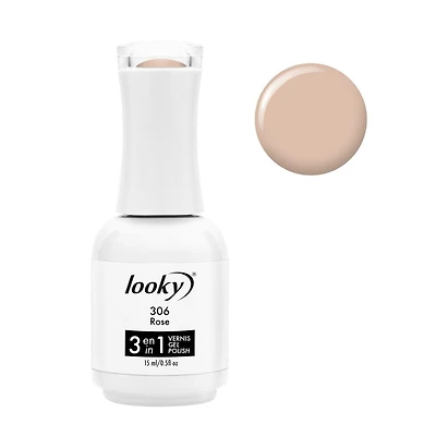 Looky Vernis à Ongles Gel 3-en-1 – Base, Couleur et Finition, 15 ml, Longue Tenue, Catalyse UV/LED, 16+ Teintes 3 etapes dans 1 bouteille