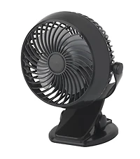 Ventilateur à pince rechargeable Mainstays en noir Angle de sortie d'air réglable
