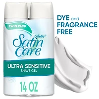 Gillette Satin Care Ultra Sensitive Shave Gel twin pack, 396g