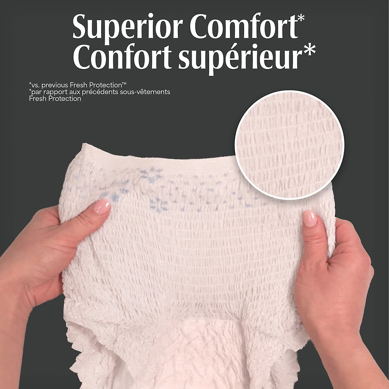Sous-vêtements d’incontinence et fuites urinaires post-partum pour femmes adultes Depend Night Defense pour femmes, jetables, de nuit, taille moyenne, roses, 60 unités