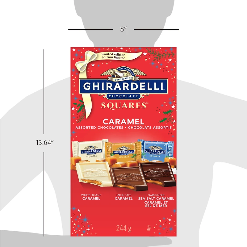 Sachet de carrés de chocolat et de caramel assortis Ghirardelli, 244 g Sachet de carrés de chocolat et de caramel assortis Ghirardelli, 244 g
