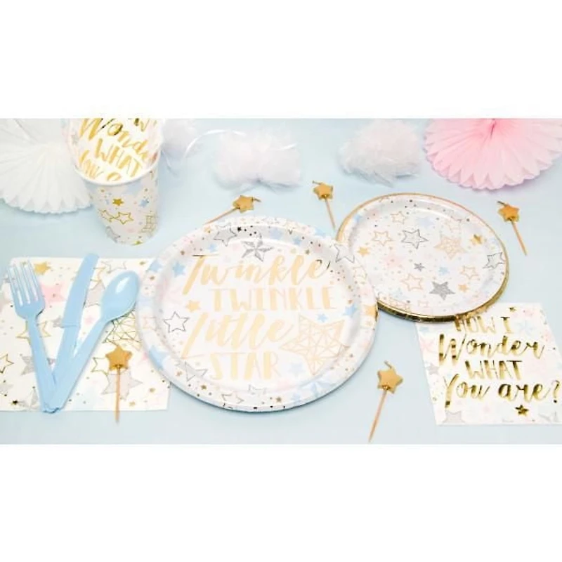 Assiettes Twinkle Twinkle Little Star 9 ", 8CT Les assiettes jetables mesurent 21.9CM