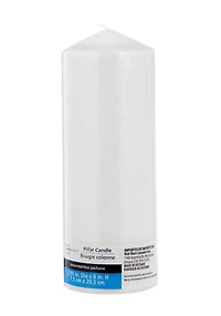 Mainstays Unscented 3 x 8" White Pillar Candle